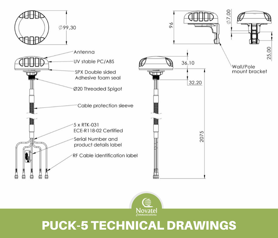 Reference Image: Poynting PUCK-5 Technical Drawing