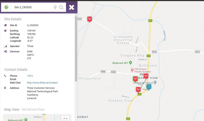 Checking Available Networks Using ComReg Site Viewer