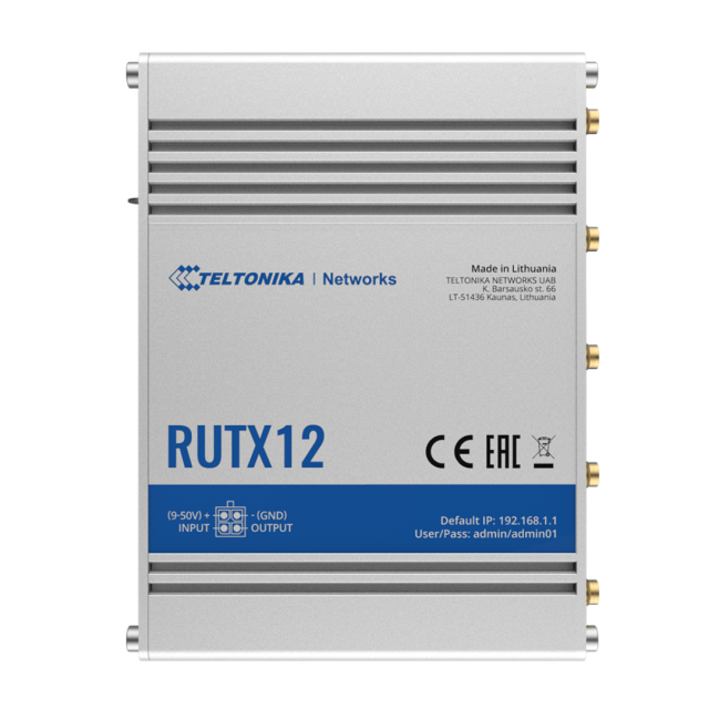 Teltonika RUTX12: Dual-SIM WAN Bonding Capable Router