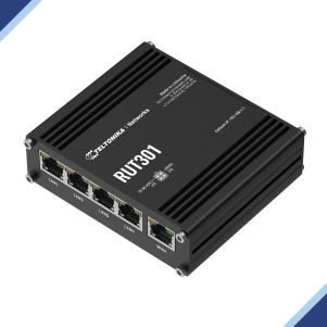 Teltonika RUT301: Industrial 4-port Ethernet Router (Tailscale, ZeroTier, Wireguard Capable)