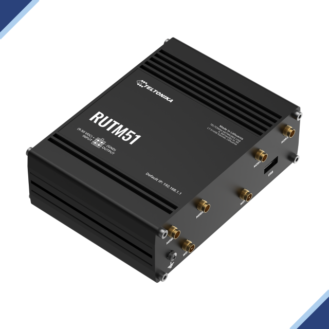 Teltonika RUTM51: Dual-SIM 5G/4G with Auto-failover, Load-balancing, and WAN Bonding Router