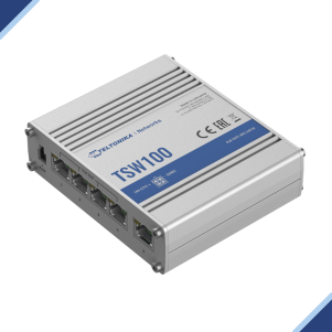 Teltonika TSW100: Unmanaged Industrial PoE+ 5-port Switch