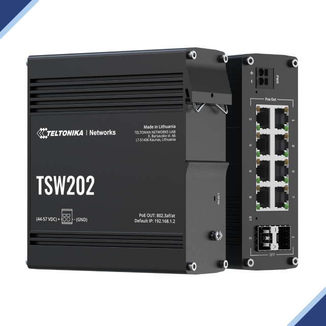 Teltonika TSW202: Managed Network Switch with Profinet Protocol Support Powered by TSWOS